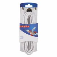 Шнур Rexant антенный штекер TV 3 мм белый